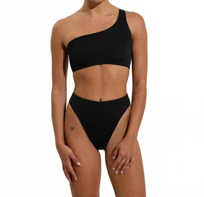 Left On Friday Women's Offshore One Shoulder Top Swimwear In Jet Black