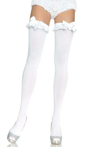Leg Avenue Devi Ruffle Stockings In White