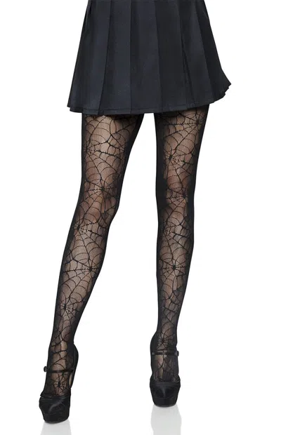 Leg Avenue Spiderweb Lace Tights In Black