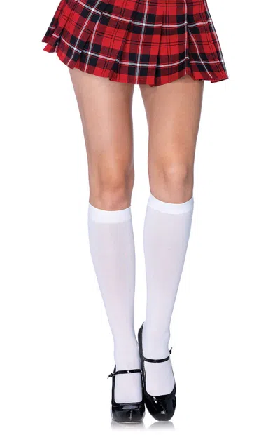 Leg Avenue Winnie Opaque Knee High Socks In White