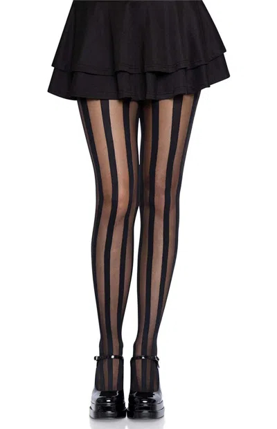 Leg Avenue Women's Beck Vertical Striped Tights In Black