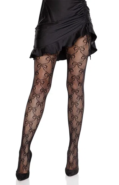Leg Avenue Women's Bow Net Tights In Black