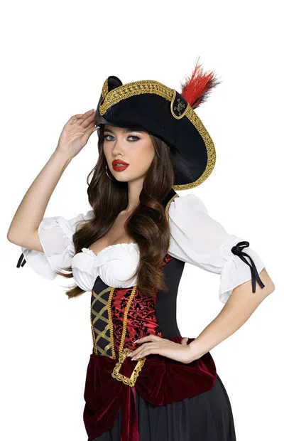 Leg Avenue Women's Faux Feather Pirate Hat In Black