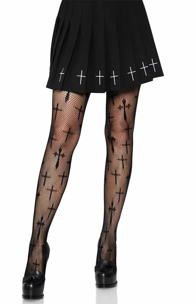 Leg Avenue Women's Worship Me Net Tights In Black