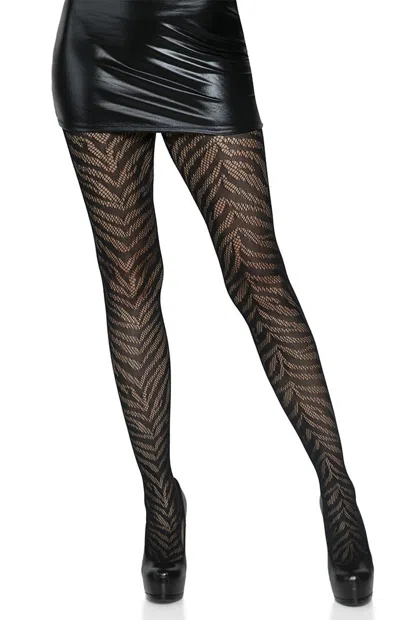 Leg Avenue Zebra Fishnet Tights In Black