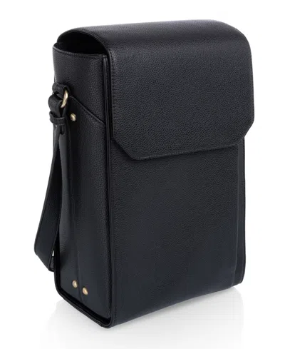 Legacy Barossa Leatherette 2 Bottle Wine Cooler Tote Bag In Black