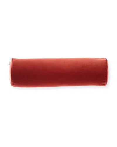 Legacy Bohemian Velvet Neckroll Pillow In Red