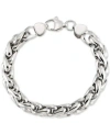 Legacy For Men By Simone I. Smith Interlocking Oval Link Bracelet In Stainless Steel In Stainless Steel