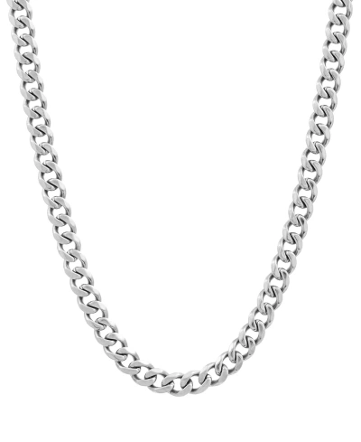 Legacy For Men By Simone I. Smith Men's Flat Curb Link 24" Chain Necklace In Stainless Steel