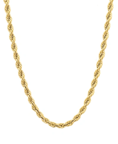 Legacy For Men By Simone I. Smith Men's Rope Link 24" Chain Necklace In Gold-tone Ion-plated Stainless Steel