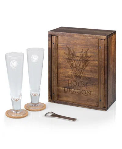 Legacy House Of The Dragon Pilsner Beer Glass Gift Set In Brown