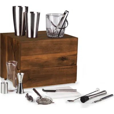 Legacy Madison Acacia Tabletop Bar Set In Brown