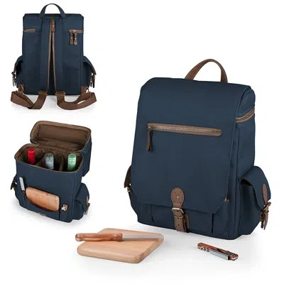 Legacy Moreno 3-bottle Wine & Cheese Insulated Picnic Tote Bag In Navy