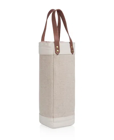 Legacy Pinot Jute Single Bottle Insulated Wine Tote Bag In Sand