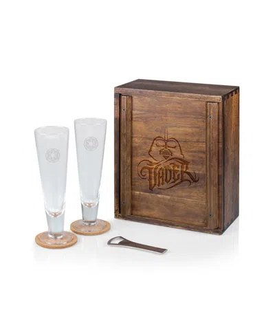 Legacy Star Wars Darth Vader Beverage Glass 6 Piece Set In Acacia Wood