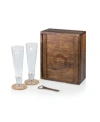 Legacy Star Wars Han And Leia Beverage Glass Gift Set, 6 Pieces In Acacia Wood