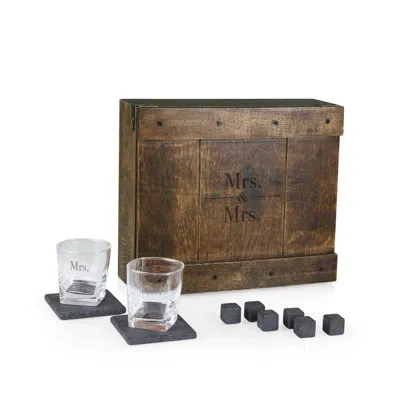 Legacy Wedding/anniversary Mrs/mrs Whiskey Box Gift Set - Whiskey Glasses Set Of 2 - Whiskey Stones Gift Se In Clear