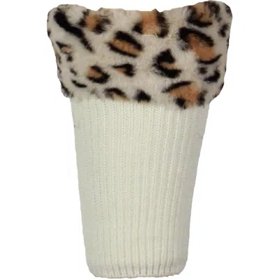 Legale Womens Leopard Print Faux Fur Boot Toppers In Multi