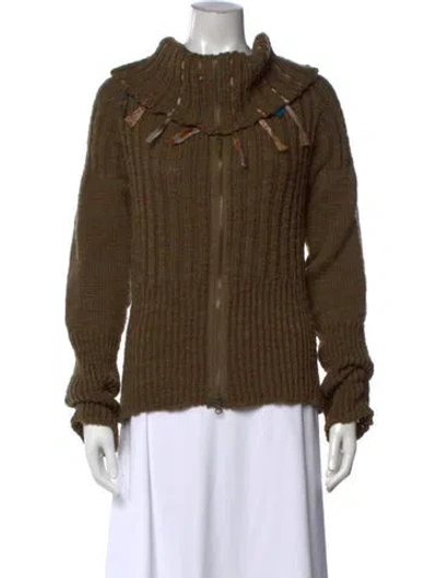 Pre-owned Legatte Jeans Mock Neck Sweater In Green