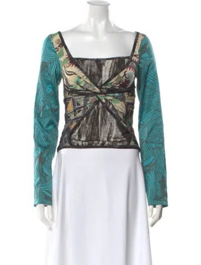 Pre-owned Legatte Jeans Nylon Patterned Top In Multi