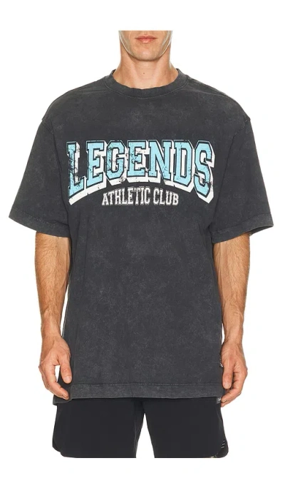 Legends Athletic Club Heritage Tee In Washed Charcoal