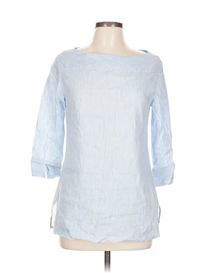 Pre-owned Leggiadro 3/4 Sleeve Blouse In Blue