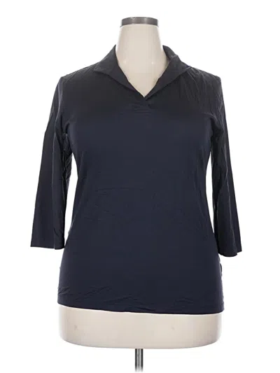 Pre-owned Leggiadro 3/4 Sleeve Top Blue Cowl Neck Tops