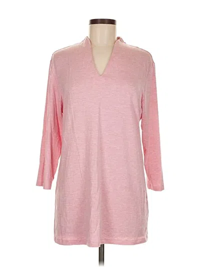 Pre-owned Leggiadro 3/4 Sleeve Top Pink V Neck Tops