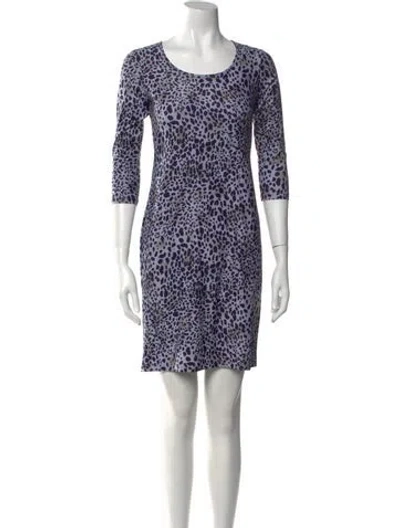 Pre-owned Leggiadro Animal Print Knee-length Dress In Black