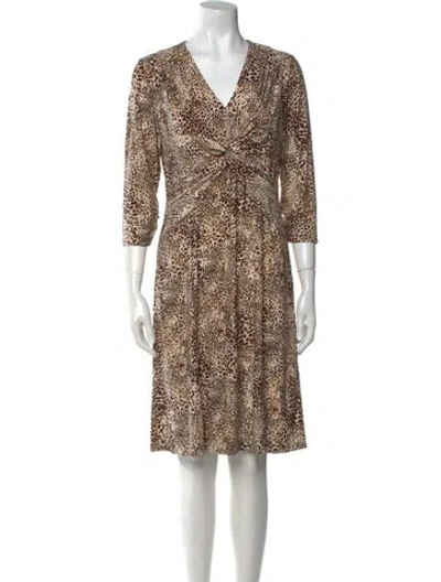 Pre-owned Leggiadro Animal Print Knee-length Dress In Multi