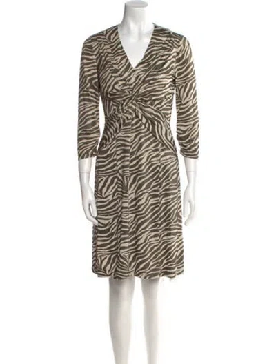 Pre-owned Leggiadro Animal Print Knee-length Dress W/ Tags