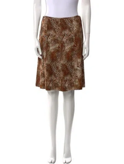 Pre-owned Leggiadro Animal Print Knee-length Skirt In Neutral