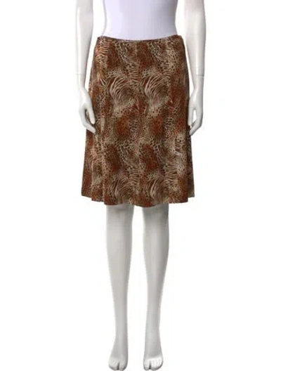 Pre-owned Leggiadro Animal Print Knee-length Skirt In Neutral