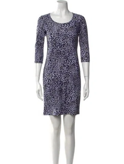 Pre-owned Leggiadro Animal Print Mini Dress In Black