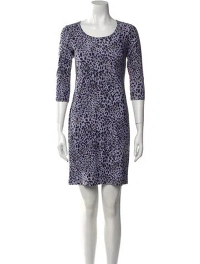 Pre-owned Leggiadro Animal Print Mini Dress In Black