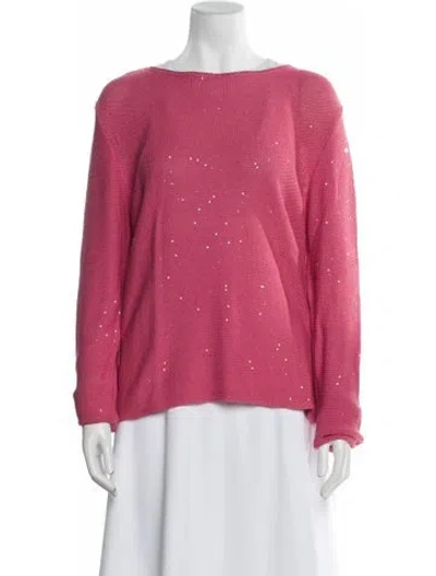 Pre-owned Leggiadro Bateau Neckline Sweater W/ Tags In Pink