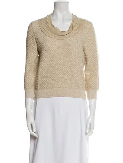 Pre-owned Leggiadro Cashmere Cowl Neck Sweater In Neutral