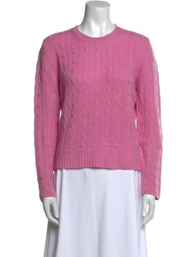 Pre-owned Leggiadro Cashmere Crew Neck Sweater In Pink