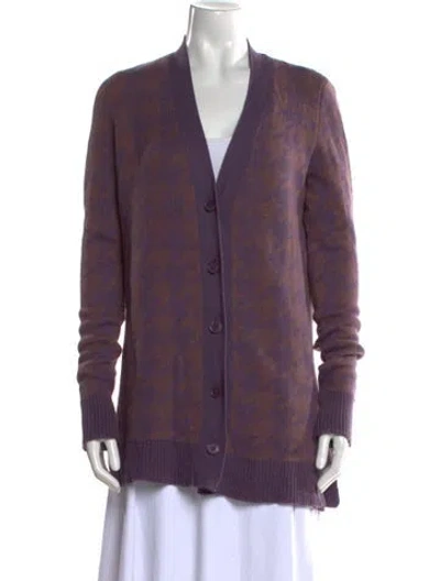 Pre-owned Leggiadro Cashmere Printed Sweater In Purple