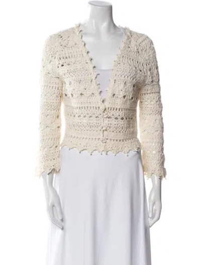 Pre-owned Leggiadro Cashmere Striped Sweater In Neutral