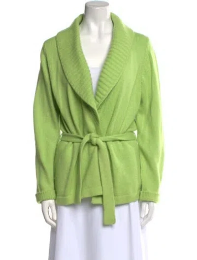 Pre-owned Leggiadro Cashmere V-neck Sweater In Green