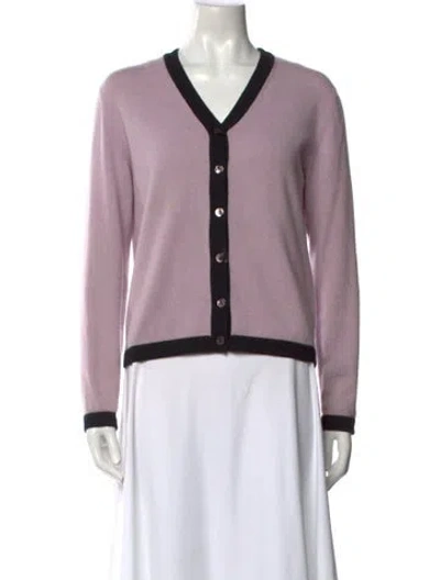 Pre-owned Leggiadro Cashmere V-neck Sweater In Purple