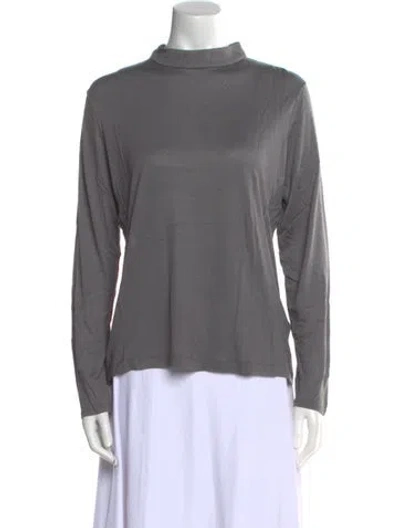 Pre-owned Leggiadro Cowl Neck Long Sleeve Top W/ Tags In Gray