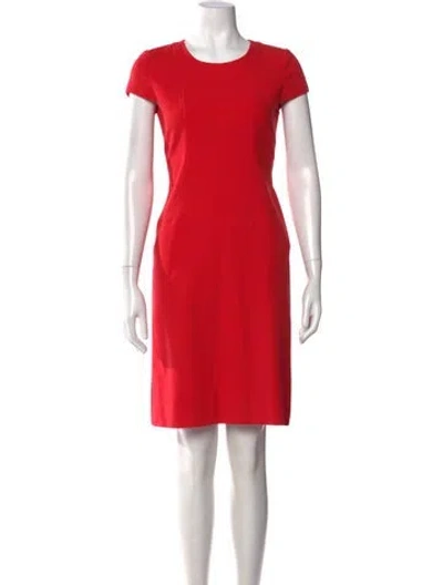 Pre-owned Leggiadro Crew Neck Knee-length Dress In Red