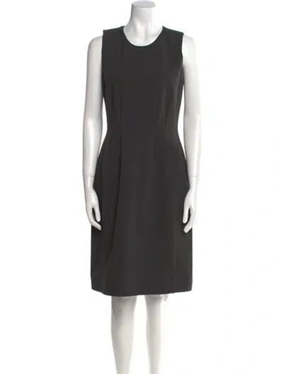 Pre-owned Leggiadro Crew Neck Knee-length Dress W/ Tags In Gray