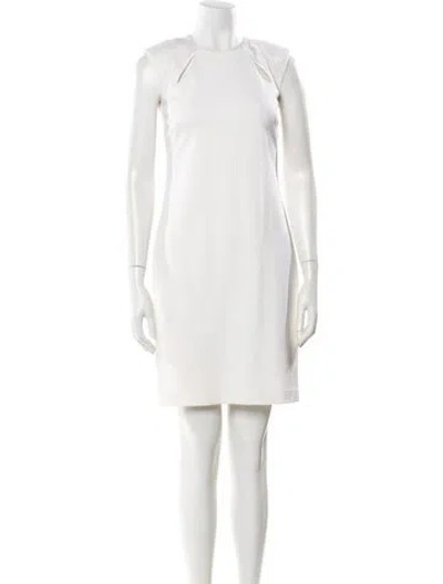 Pre-owned Leggiadro Crew Neck Knee-length Dress W/ Tags In Neutral