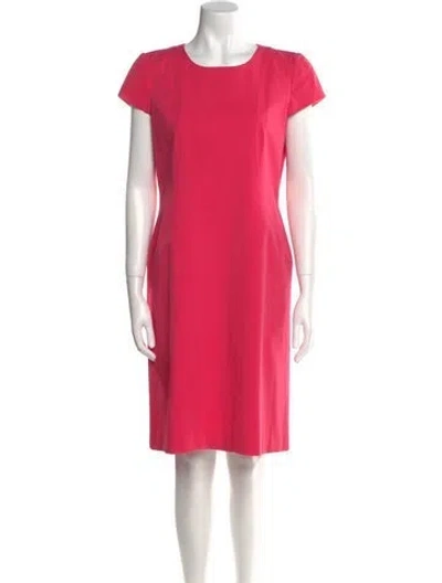 Pre-owned Leggiadro Crew Neck Knee-length Dress W/ Tags In Pink