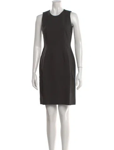 Pre-owned Leggiadro Crew Neck Mini Dress In Gray