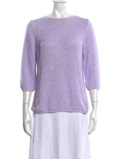 Pre-owned Leggiadro Crew Neck Sweater In Purple