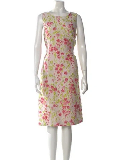 Pre-owned Leggiadro Floral Print Knee-length Dress In Multi